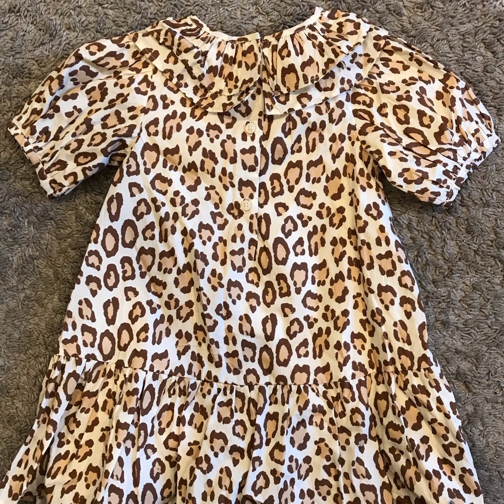 NWOT Janie and Jack Leopard Puff sleeve Ruffle Dress - Picture 5 of 9